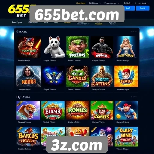Variedade de jogos disponíveis no 655bet